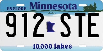 MN license plate 912STE