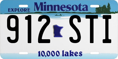 MN license plate 912STI