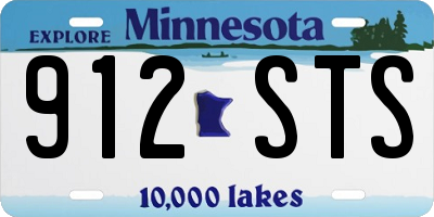 MN license plate 912STS