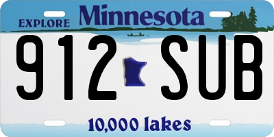 MN license plate 912SUB