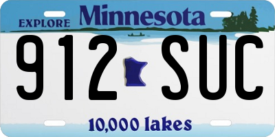 MN license plate 912SUC