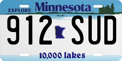 MN license plate 912SUD