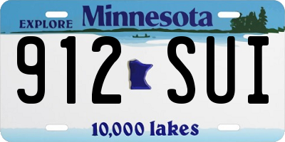 MN license plate 912SUI