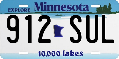 MN license plate 912SUL