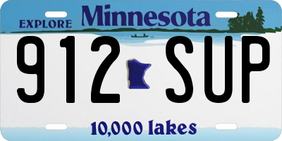 MN license plate 912SUP