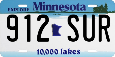 MN license plate 912SUR