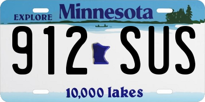 MN license plate 912SUS