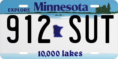 MN license plate 912SUT