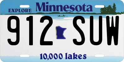 MN license plate 912SUW