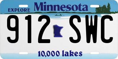 MN license plate 912SWC