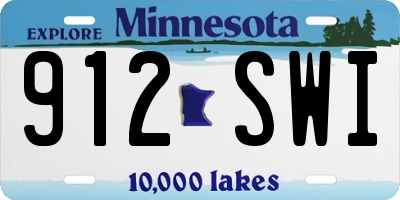 MN license plate 912SWI