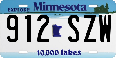 MN license plate 912SZW