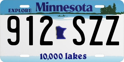 MN license plate 912SZZ