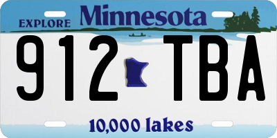 MN license plate 912TBA