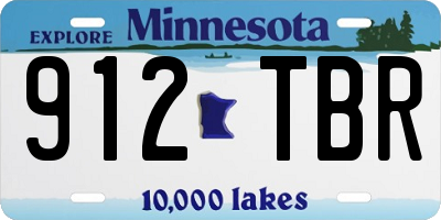 MN license plate 912TBR