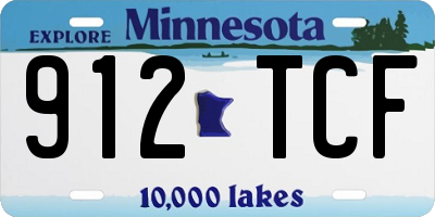 MN license plate 912TCF