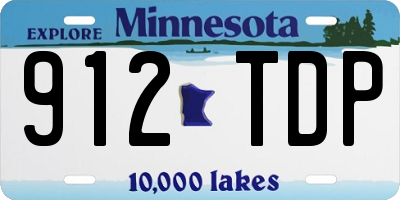 MN license plate 912TDP
