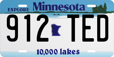 MN license plate 912TED