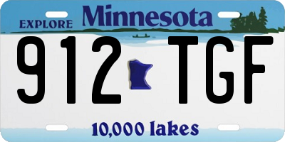 MN license plate 912TGF
