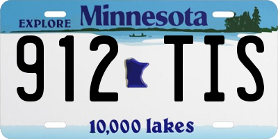 MN license plate 912TIS