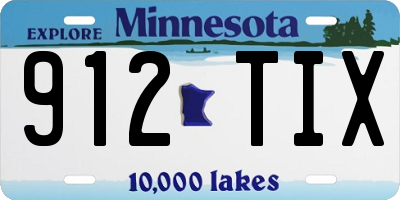 MN license plate 912TIX