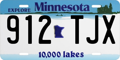MN license plate 912TJX