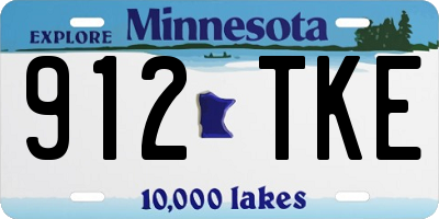 MN license plate 912TKE