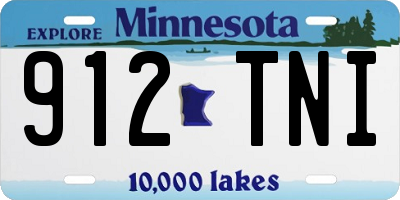 MN license plate 912TNI