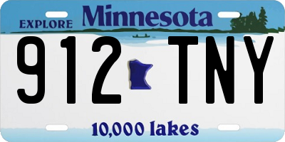 MN license plate 912TNY