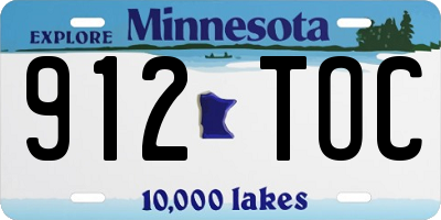 MN license plate 912TOC
