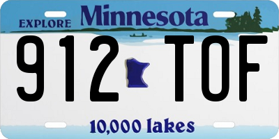 MN license plate 912TOF