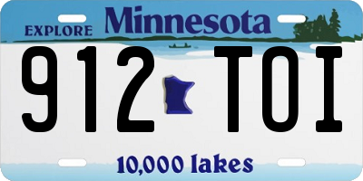 MN license plate 912TOI