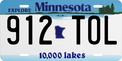 MN license plate 912TOL
