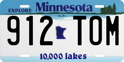 MN license plate 912TOM