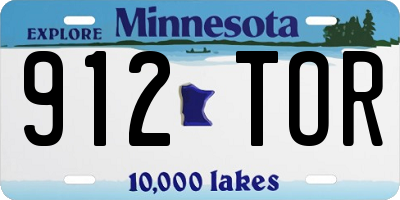 MN license plate 912TOR