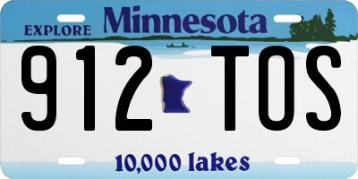 MN license plate 912TOS
