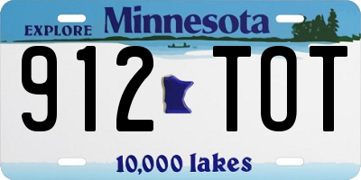 MN license plate 912TOT