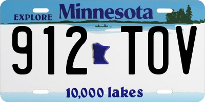 MN license plate 912TOV