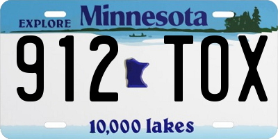 MN license plate 912TOX