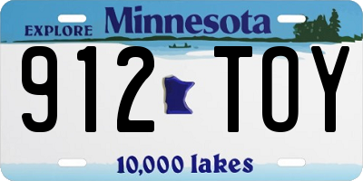 MN license plate 912TOY