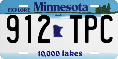 MN license plate 912TPC