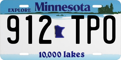 MN license plate 912TPO