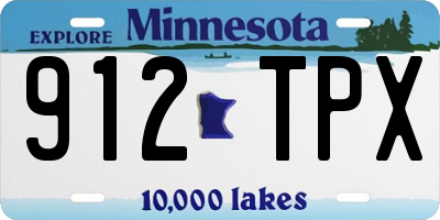 MN license plate 912TPX