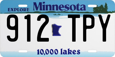 MN license plate 912TPY