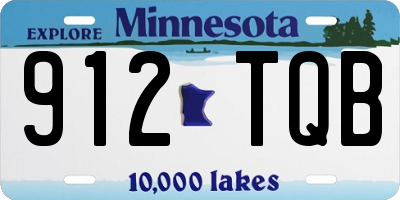MN license plate 912TQB