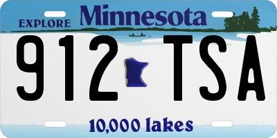 MN license plate 912TSA