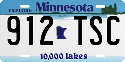 MN license plate 912TSC