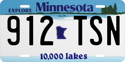 MN license plate 912TSN