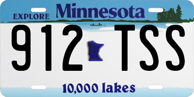 MN license plate 912TSS