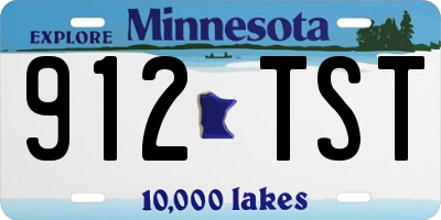 MN license plate 912TST